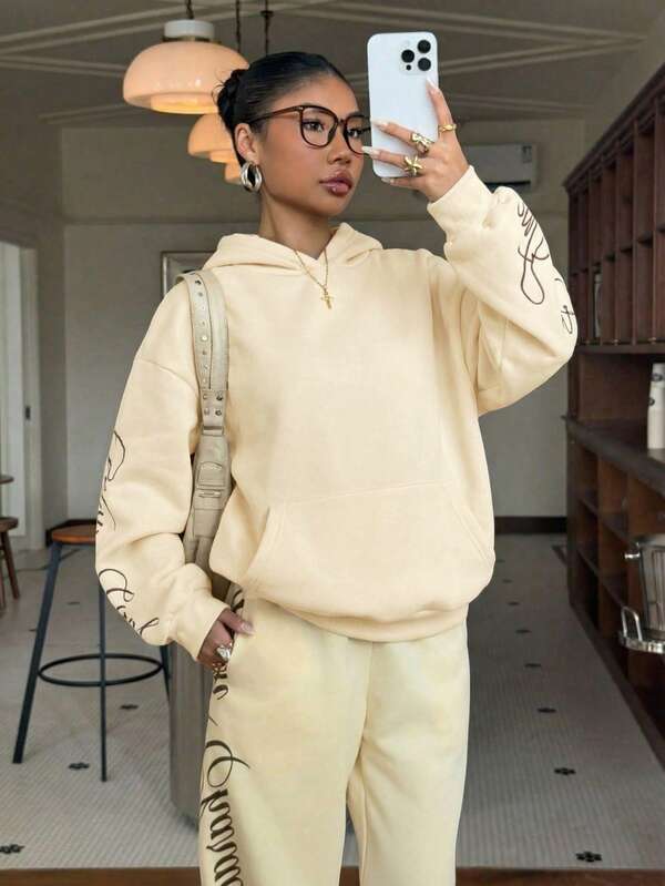 Moletom Oversized Script Hoodie Streetwear