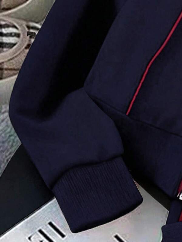 Conjunto Esportivo Com Zíper E Detalhes Contrastantes