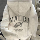 Moletom Malibu Com Estampa Tartaruga E Capuz Casual
