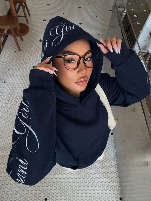 Moletom Oversized Script Hoodie Streetwear