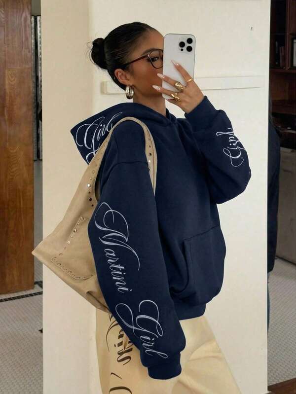 Moletom Oversized Script Hoodie Streetwear