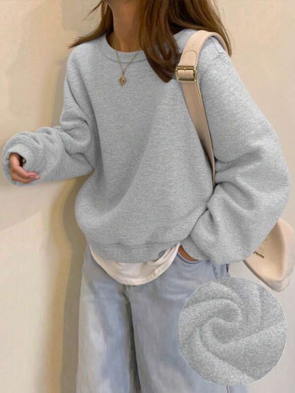 Moletom Oversized Bordado Minimalista Casual