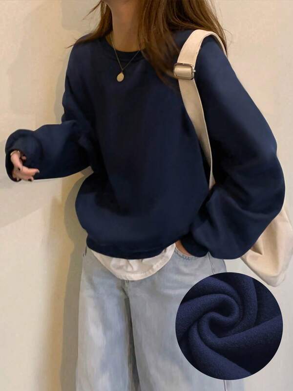 Moletom Oversized Bordado Minimalista Casual