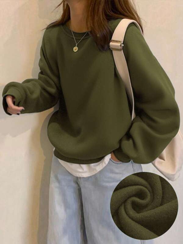 Moletom Oversized Bordado Minimalista Casual
