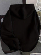 Moletom Estampa Gato Minimalista Com Capuz Oversized