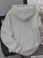 Moletom Estampa Gato Minimalista Com Capuz Oversized