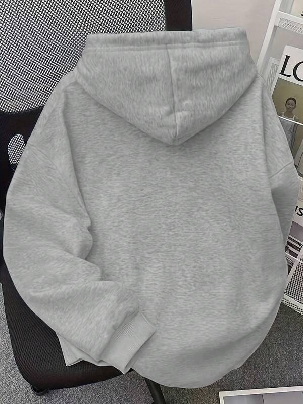 Moletom Estampa Gato Minimalista Com Capuz Oversized