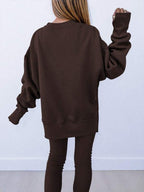 Conjunto Moletom Alongado Com Legging Canelada