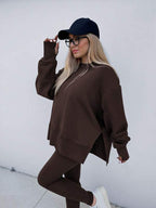 Conjunto Moletom Alongado Com Legging Canelada