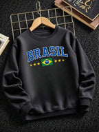 Moletom Feminino Brasil Gola Careca Copa Do Mundo