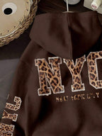 Moletom NYC Animal Print Com Capuz Oversized