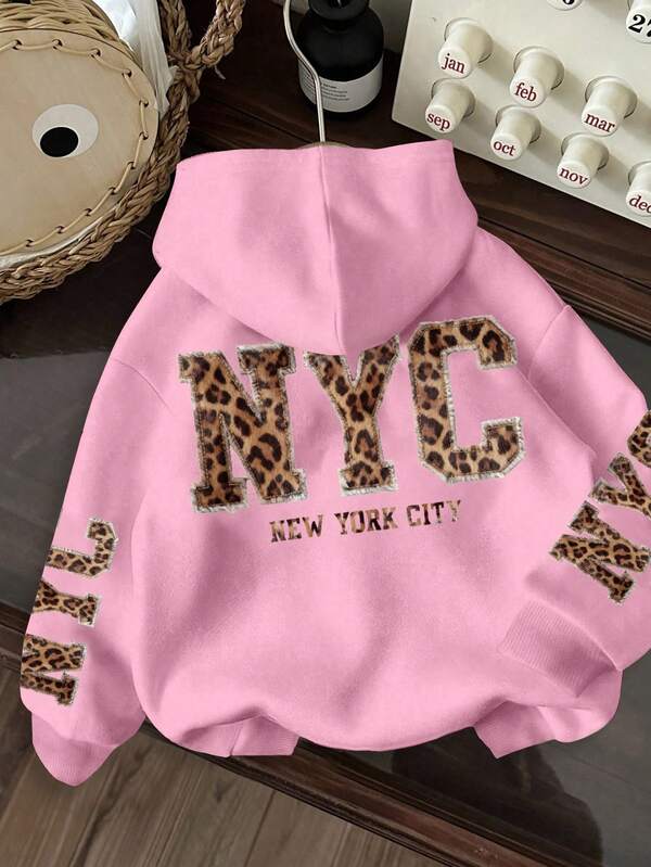 Moletom NYC Animal Print Com Capuz Oversized