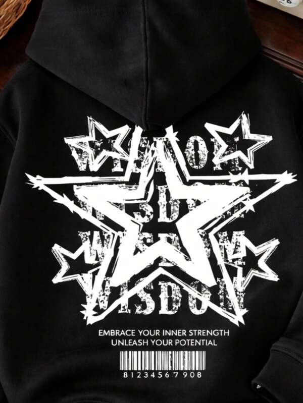 Moletom Com Capuz Star Graphic Streetwear