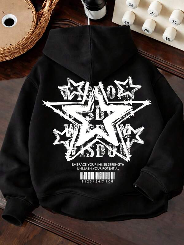 Moletom Com Capuz Star Graphic Streetwear