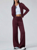 Conjunto Moletom Com Gola Zíper E Calça Pantalona