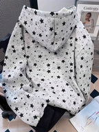 Moletom NYC Estampa Estrelas Com Zíper Oversized