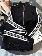 Conjunto Esportivo Com Zíper E Listras Laterais