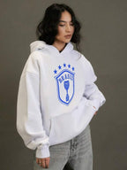 Moletom Feminino Brasil Com Capuz Futebol Casual