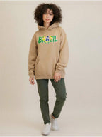 Moletom Feminino Brasil Com Capuz Copa Do Mundo