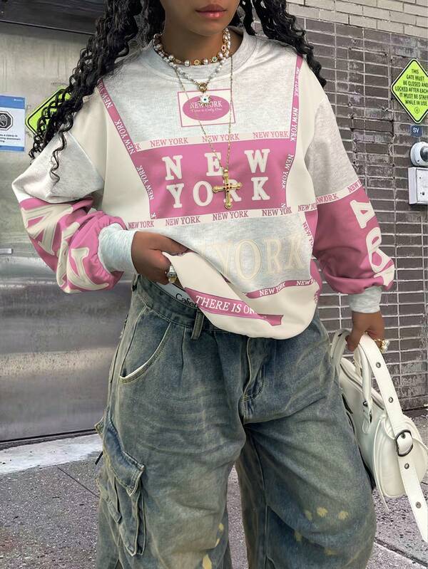 Moletom Oversized New York College Streetwear
