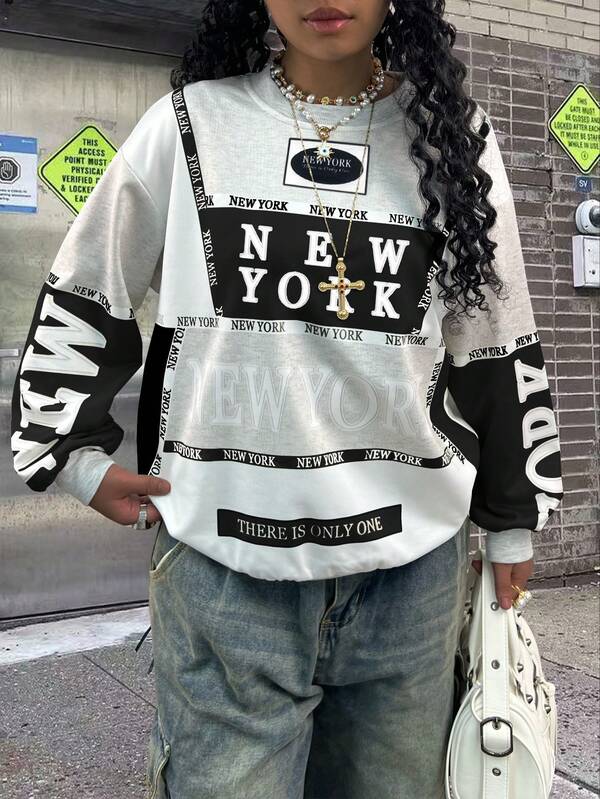 Moletom Oversized New York College Streetwear