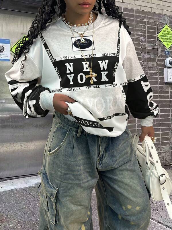 Moletom Oversized New York College Streetwear