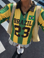 Moletom Feminino Brasil Jersey Futebol Streetwear
