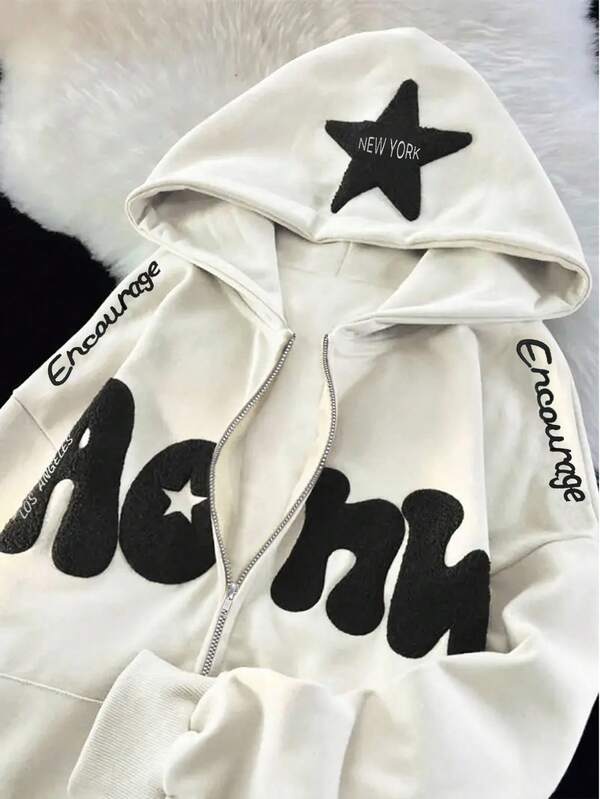 Moletom Com Zíper Star Bubble Streetwear