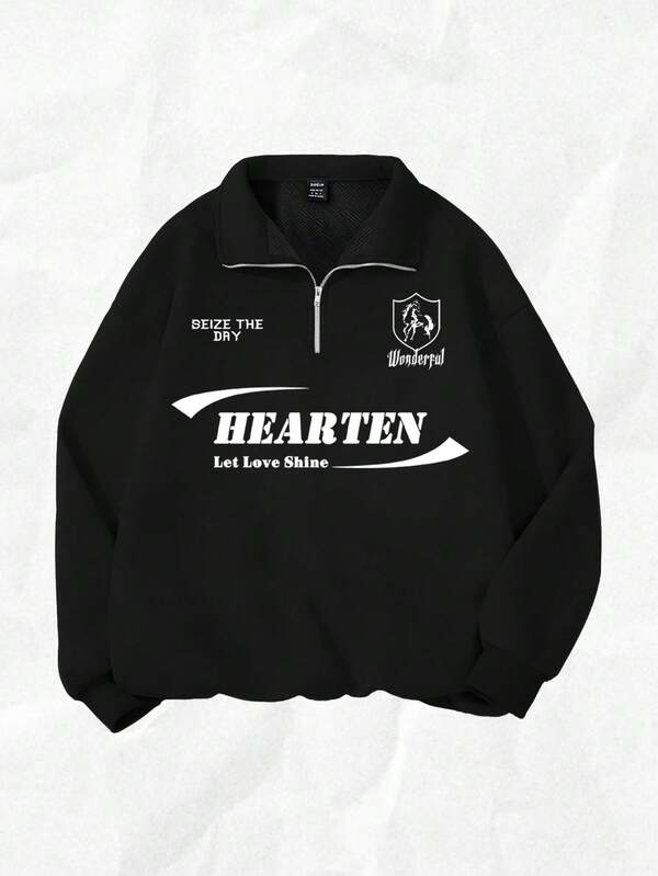 Moletom Half Zip Hearten Streetwear Casual