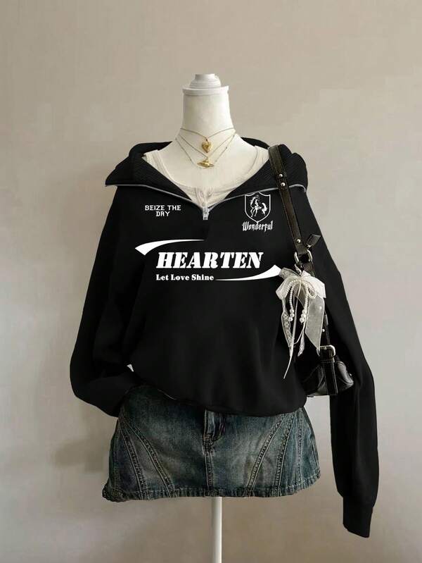 Moletom Half Zip Hearten Streetwear Casual