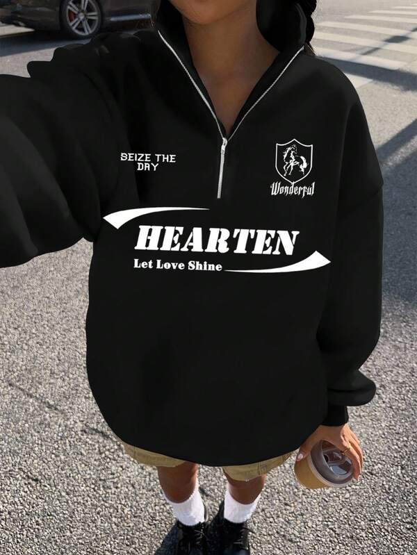 Moletom Half Zip Hearten Streetwear Casual