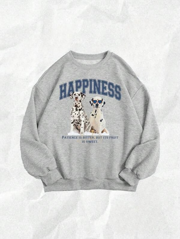 Moletom Dalmatian Happiness Com Estampa Oversized
