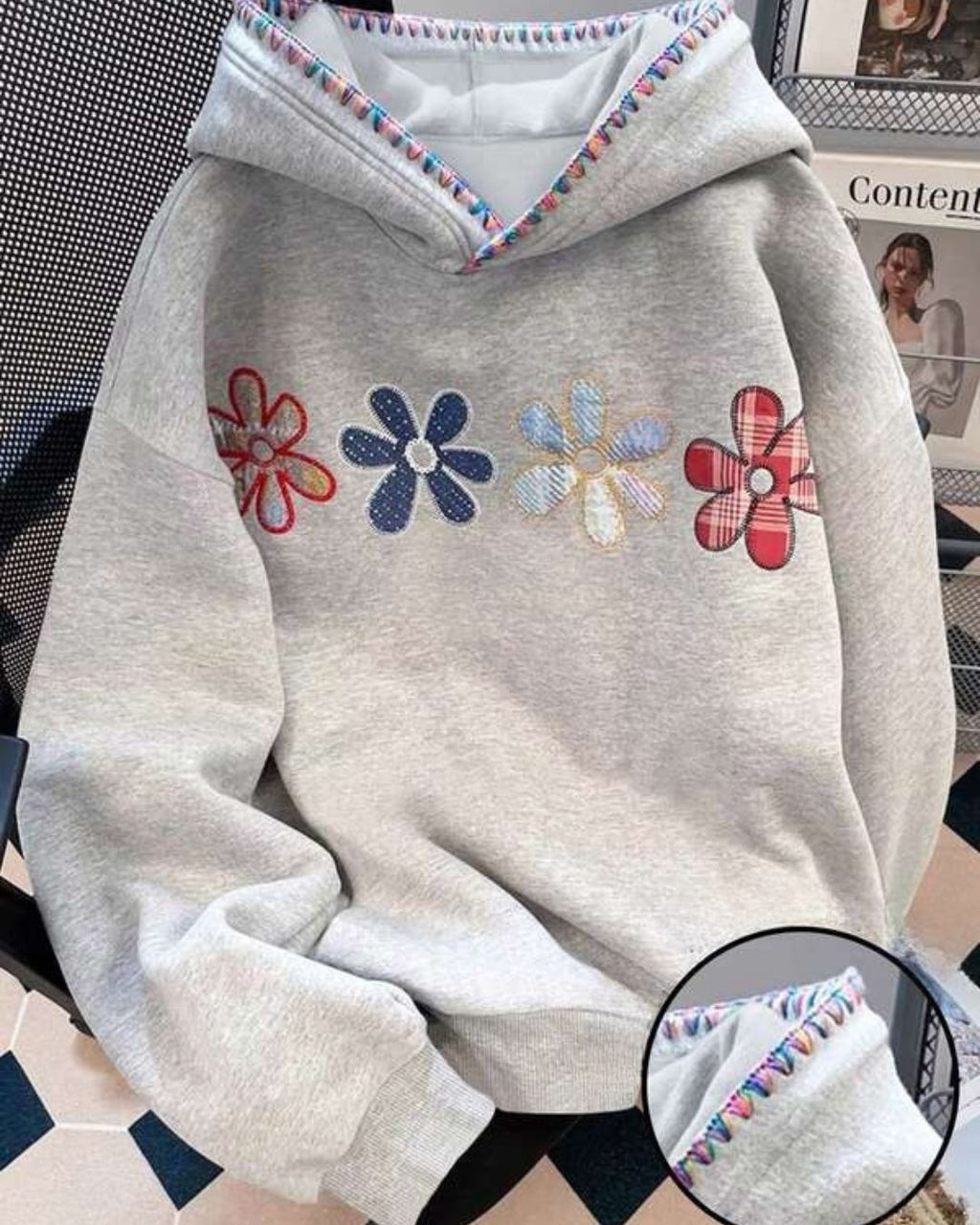 Moletom Estampa Coração Com Capuz Estilo Fofo