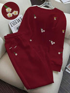 Conjunto Bordado Minimalista Com Moletom E Calça Jogger