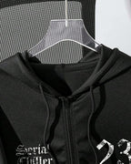 Moletom Com Zíper Gothic Number Streetwear