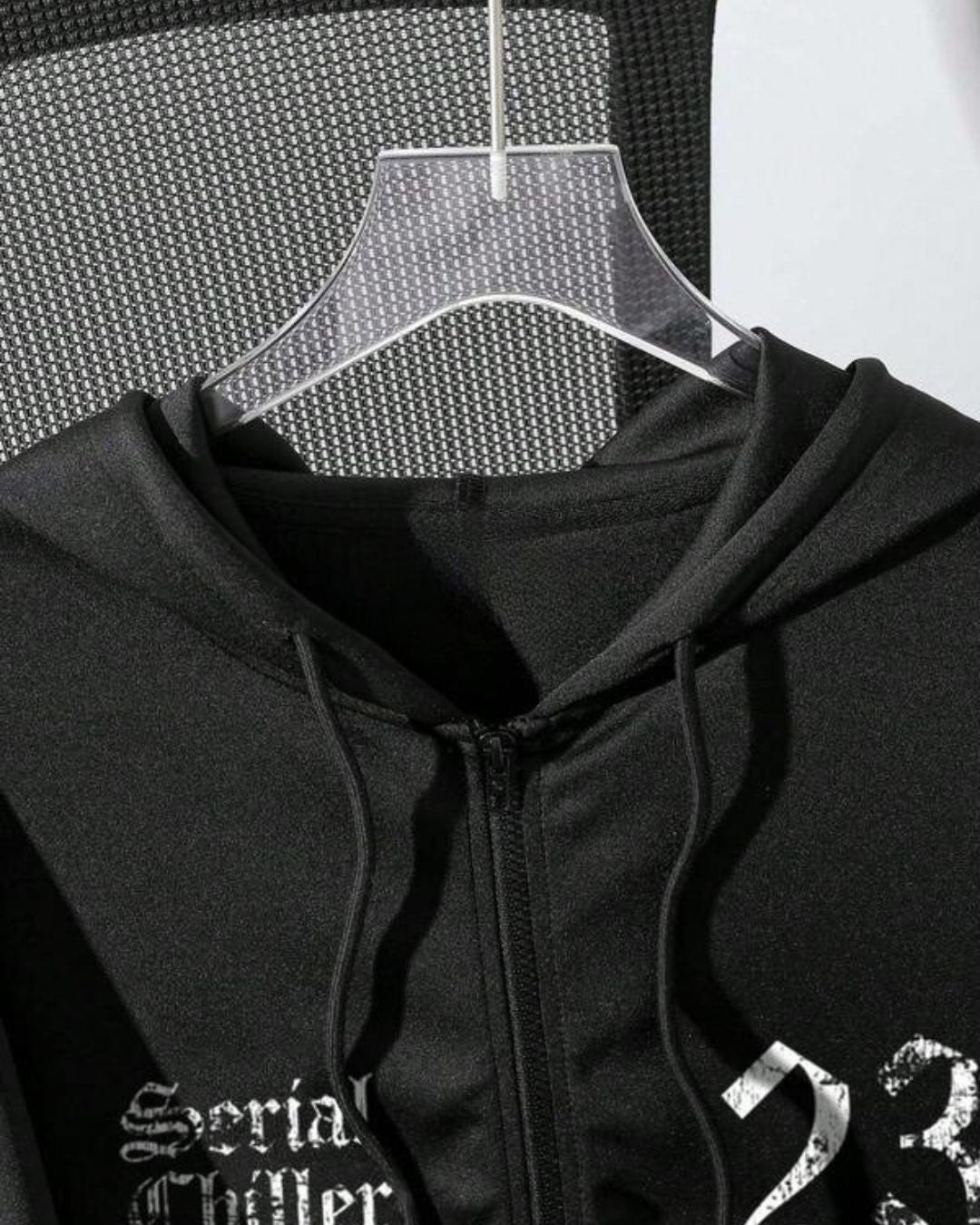 Moletom Com Zíper Gothic Number Streetwear