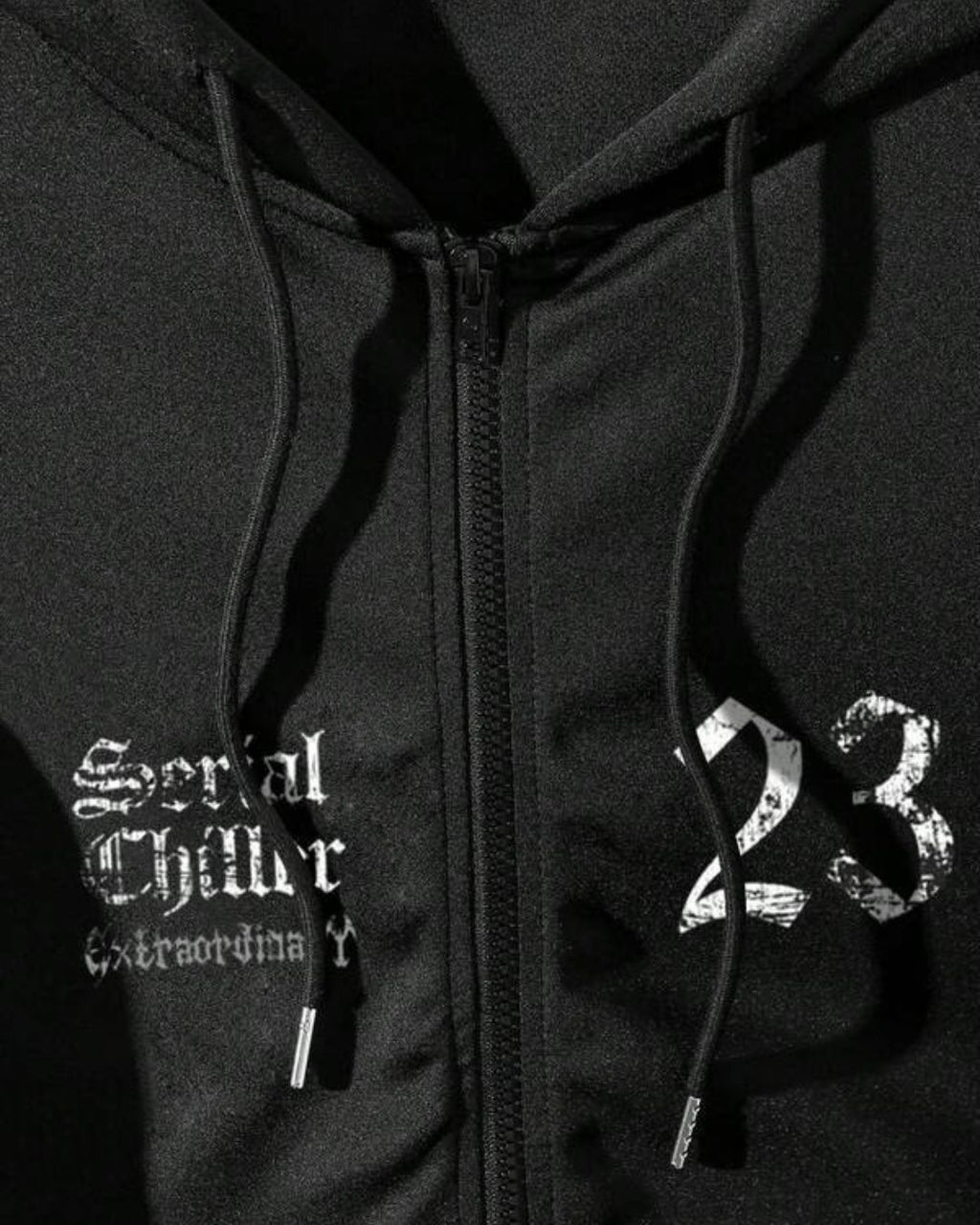 Moletom Com Zíper Gothic Number Streetwear