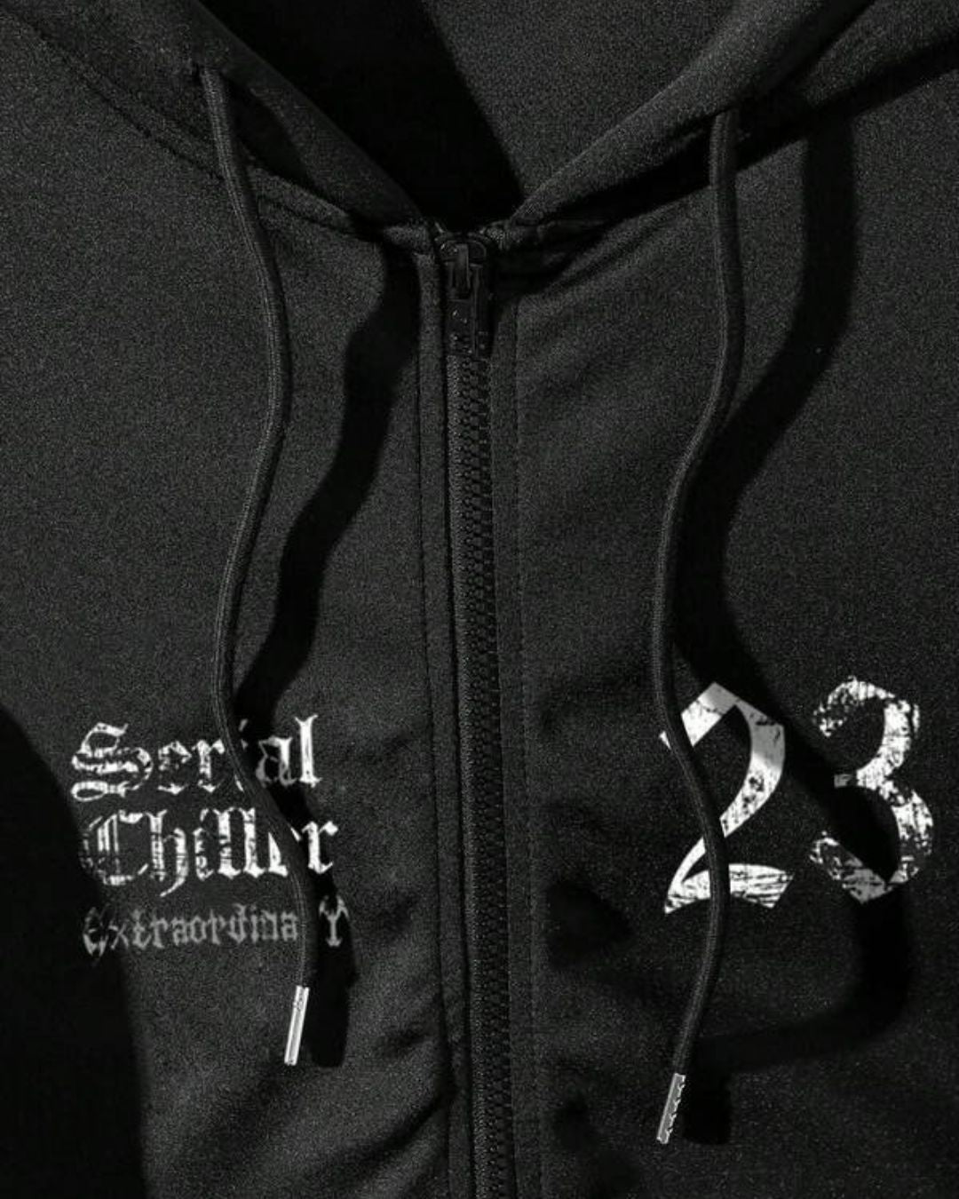 Moletom Com Zíper Gothic Number Streetwear