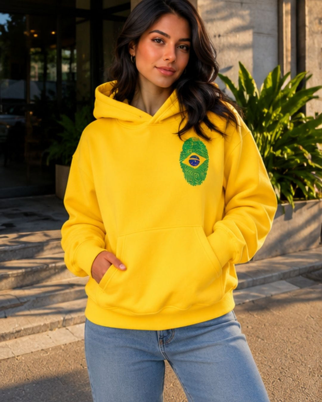 Moletom Feminino Brasil Capuz Copa Do Mundo