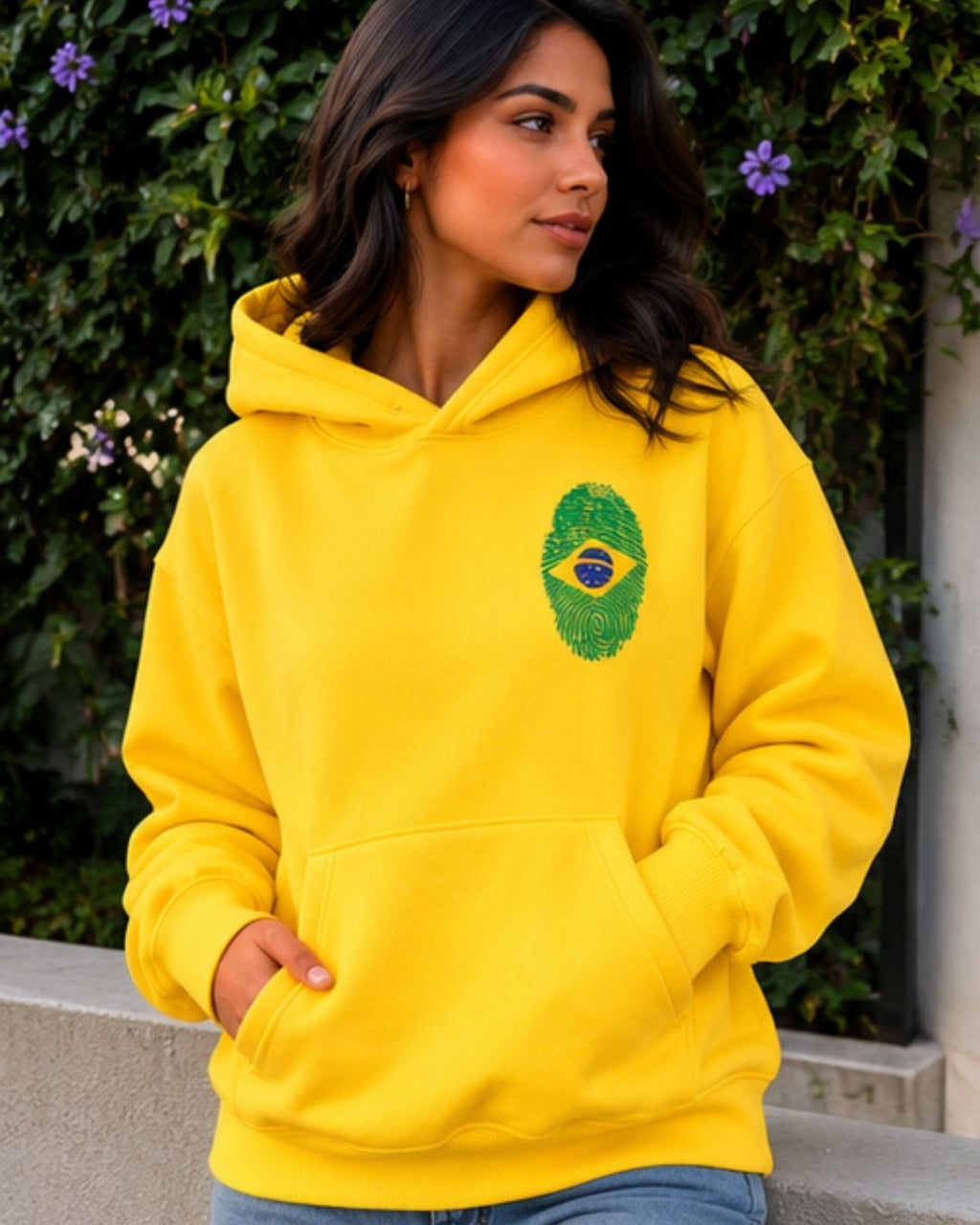 Moletom Feminino Brasil Capuz Copa Do Mundo