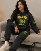 Conjunto Moletom Feminino Brasil Copa Do Mundo