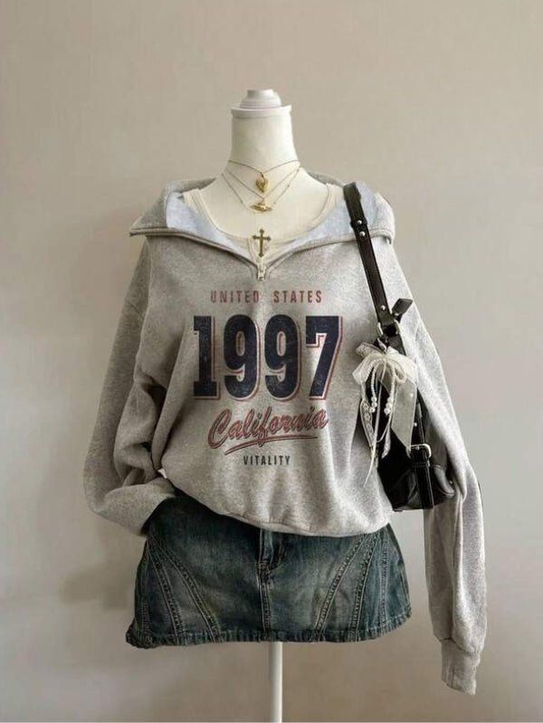 Moletom California 1997 Com Gola Zíper Peluciado