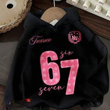 Moletom Estampa College 67 Com Capuz Oversized